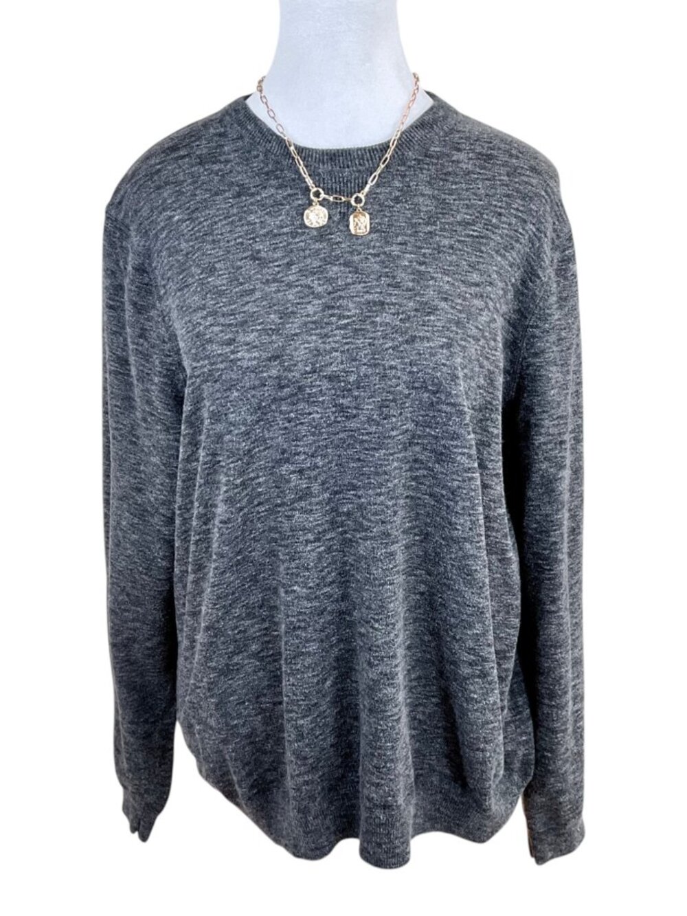 J. McLaughlin Sweater Sweatshirt in Gray Cotton (L)